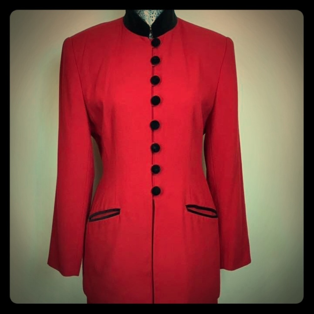 Casual Corner Petite Retro Red Pant Suit